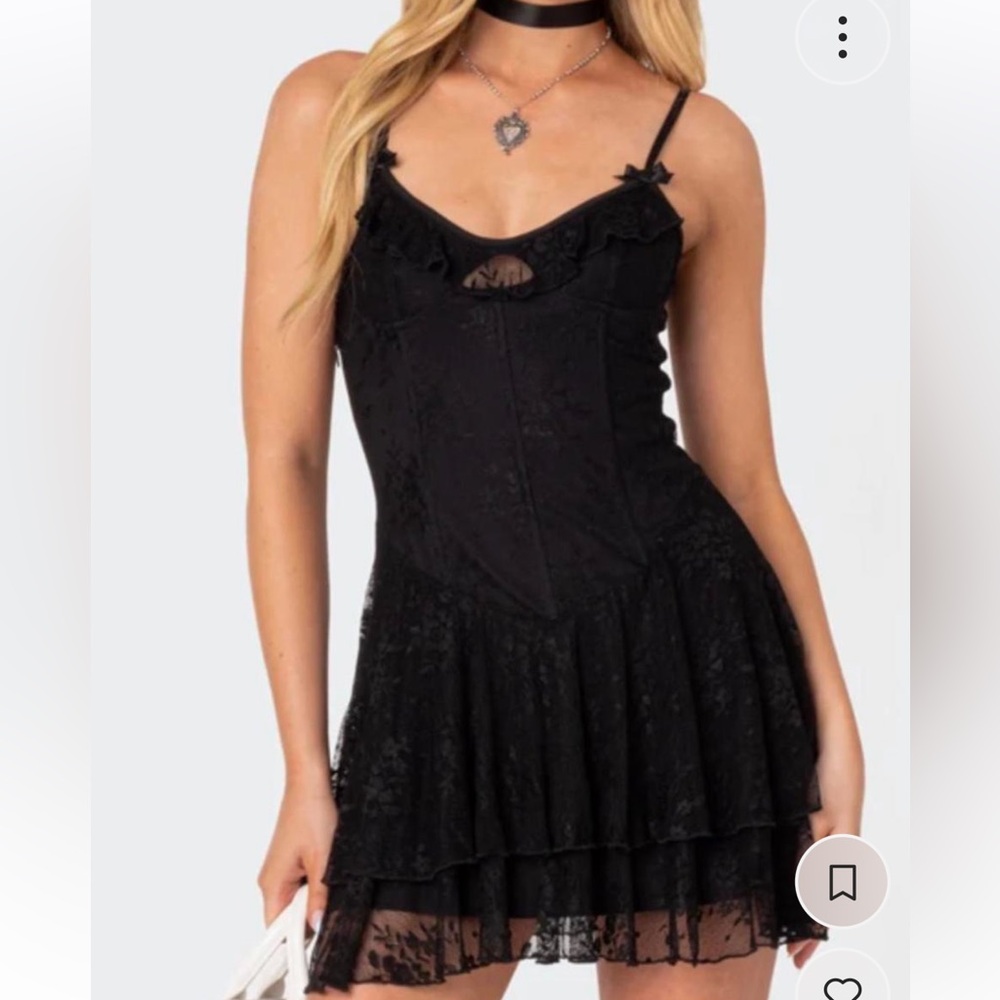 Edited Lyla Black lace corset mini dress